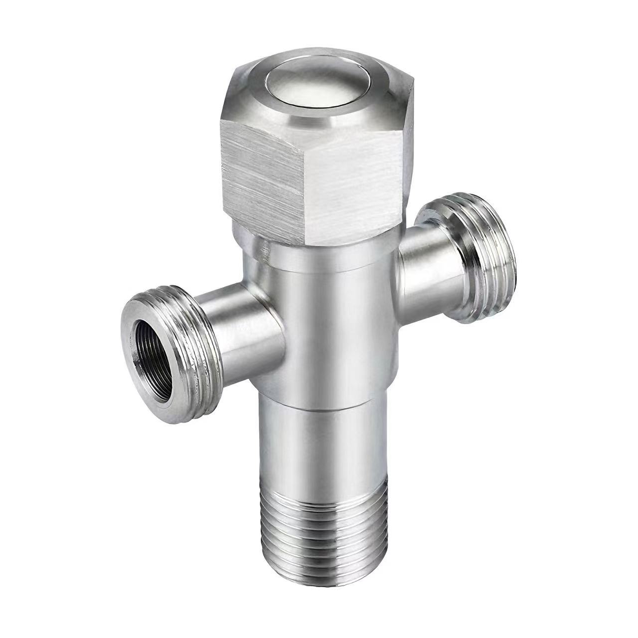 180° Telo-lalana zoro Valve Iray sy roa Outlet fitsinjarana ny rano Valve