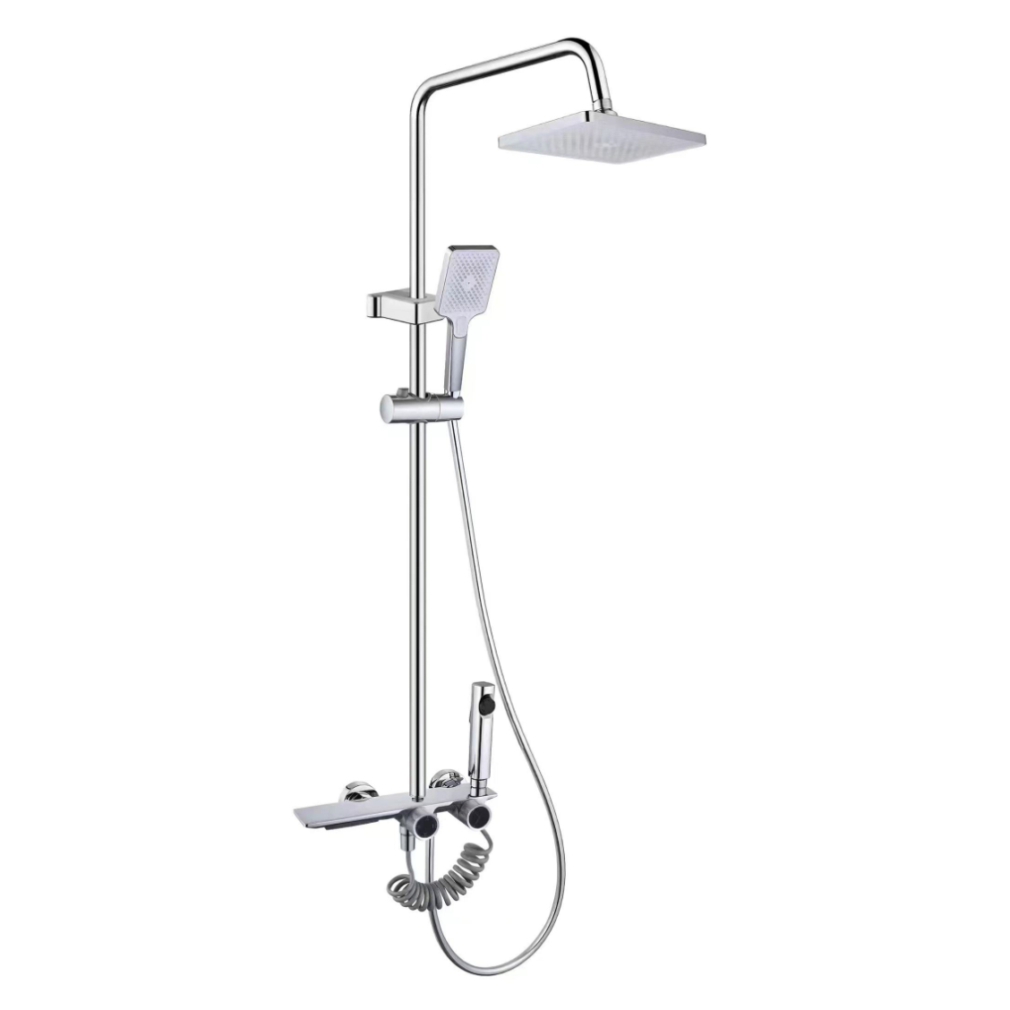 Fandoroana orana amin'ny Chrome Square Rain miaraka amin'ny Knobs roa
