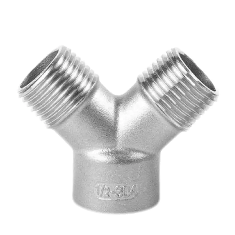 BSP Stainless Steel Female-Vehivavy-Lehilahy Y-Type Pipe Tee
