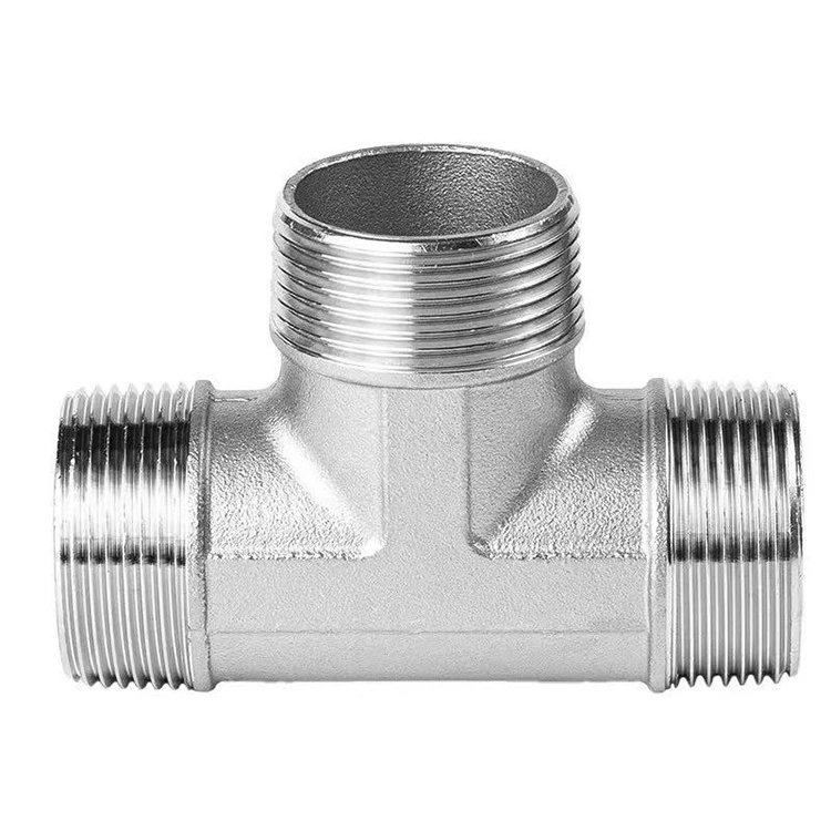 BSP Stainless Steel Tee Femme Threaded ho an'ny Plumbing