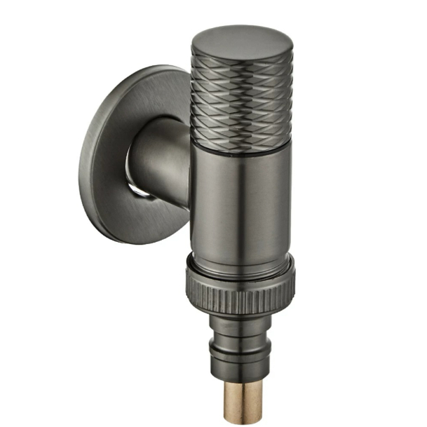 Basy Grey Knurled Handle Water Stop Angle Valve