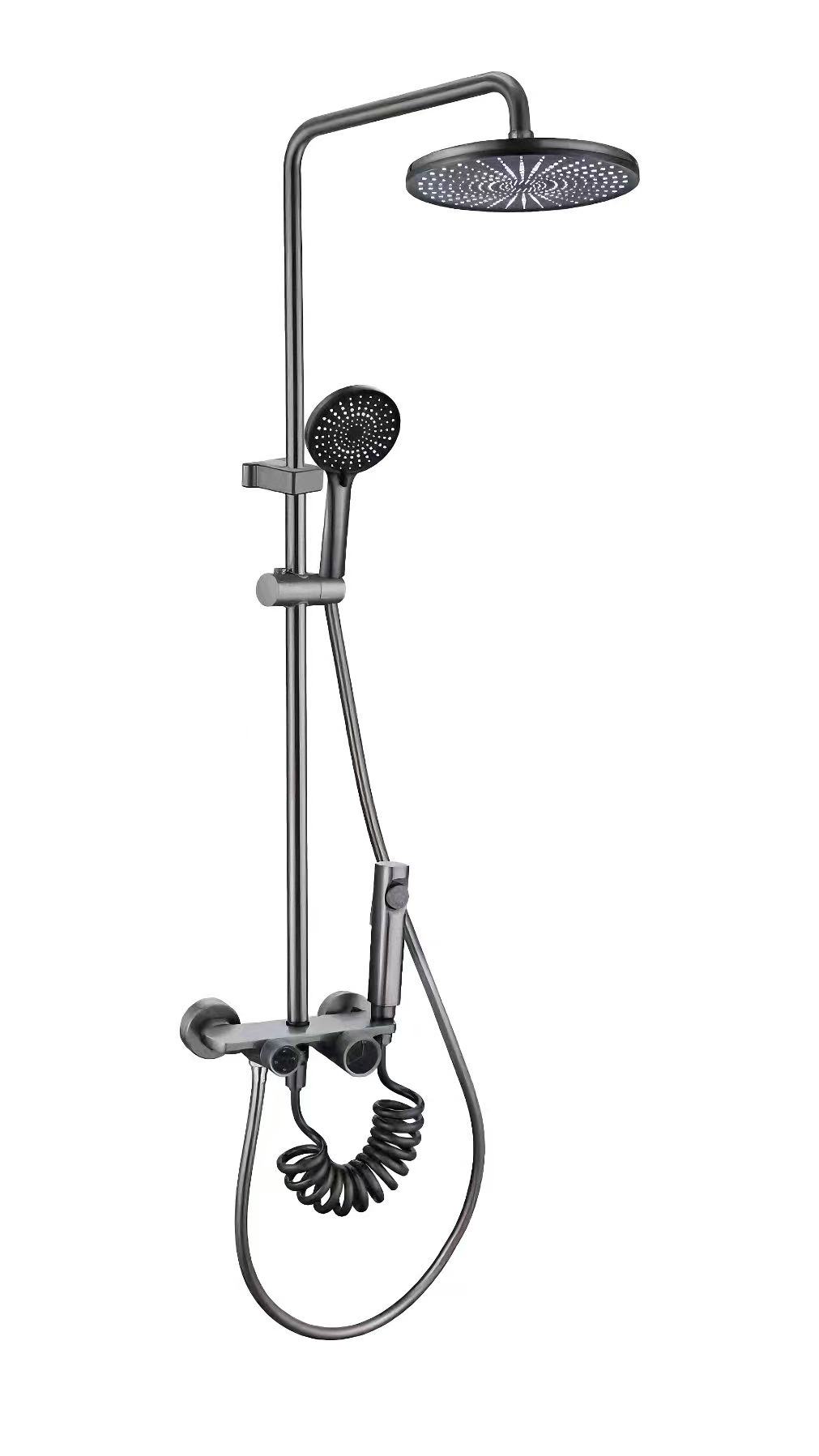 Round Rain Shower Set With Dual Knobs