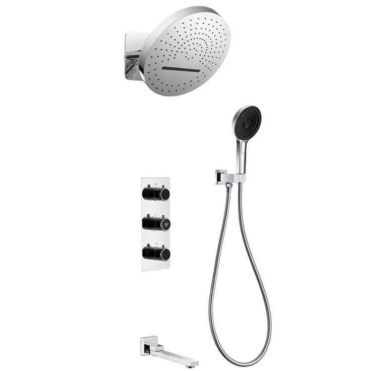 Douche overhead amin'ny rindrina miaraka amin'ny fampisehoana nomerika