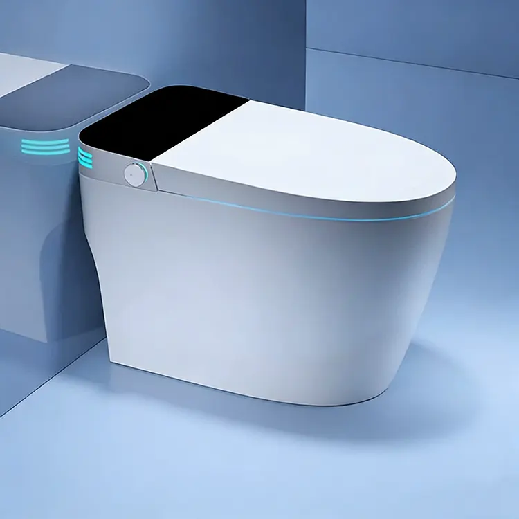 Fampisehoana nomerika LED Sarony mandeha ho azy Flip-Top Foam Shield Siphon Smart Toilet